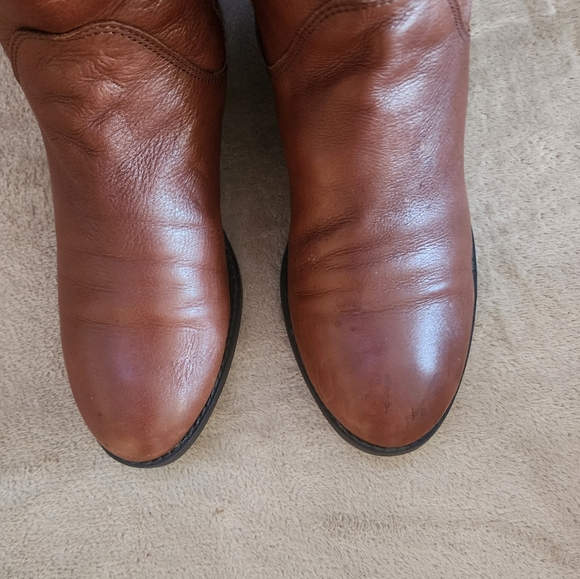 Aldo leather Tall Boots Faux Fur Lining Women Size US 7.5 Back Zip - Picture 8 of 13